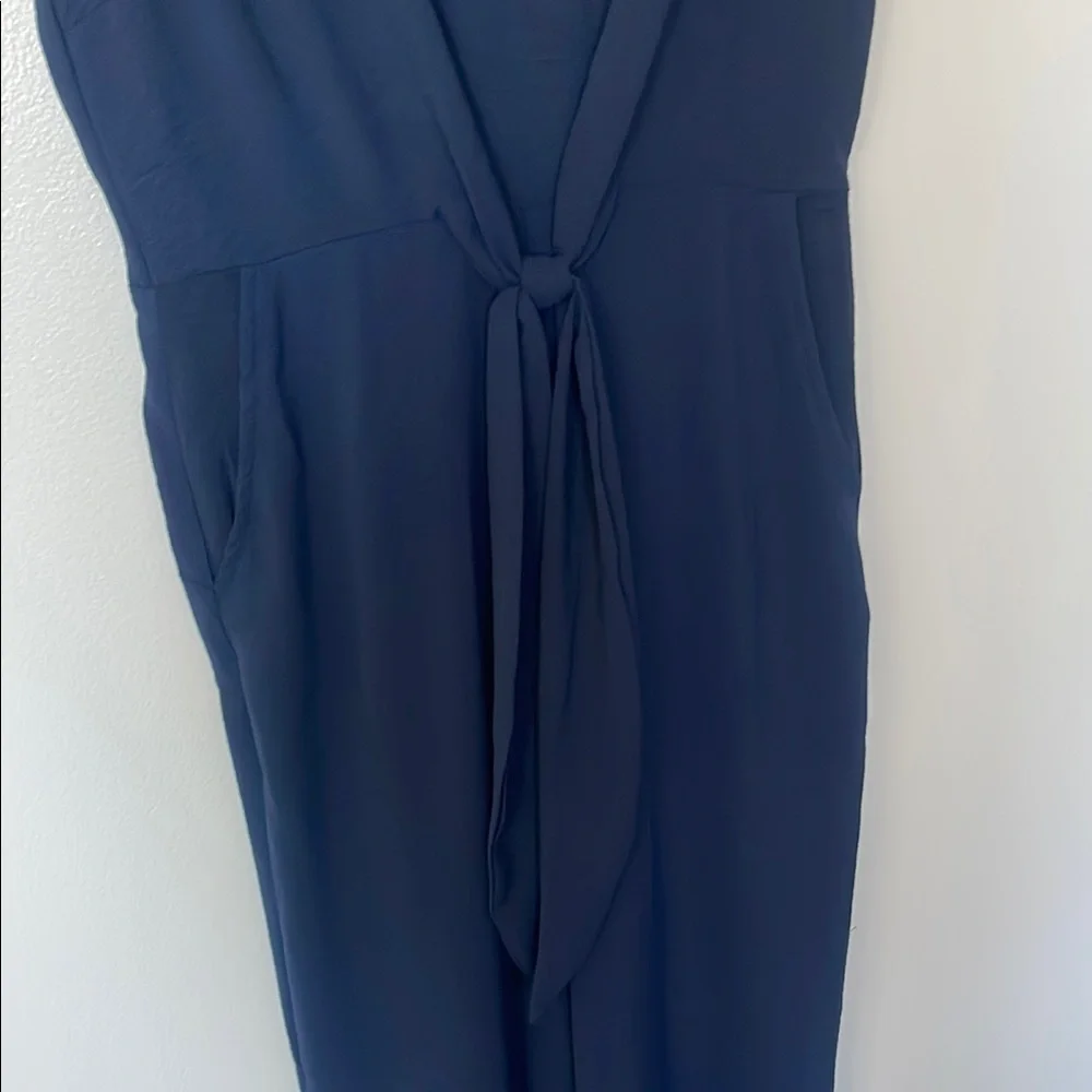 VINCE CAMUTO Womens Sleeveless Tie Waist Jumpsut Navy Blue Size S - Picture 3 of 9